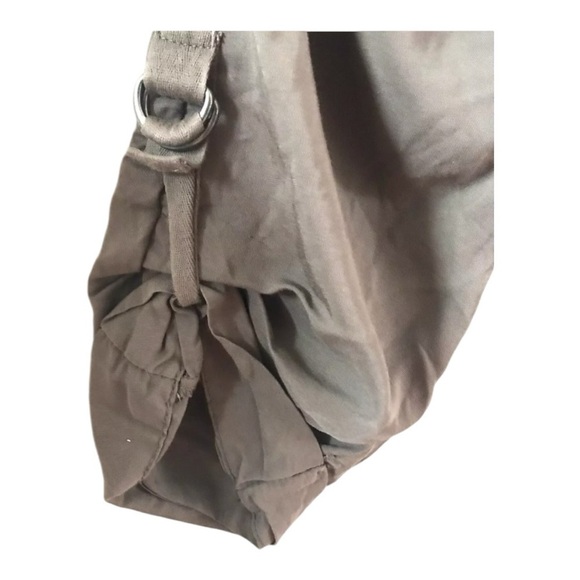 Calvin Klein Slouchy Pants Drawstring Elastic Waist, Roll Hem, Pockets, Latte  8 - Picture 5 of 10